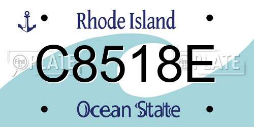 C8518E Rhode Island License Plate
