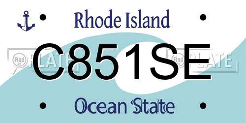C851SE Rhode Island License Plate