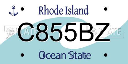 C855BZ Rhode Island License Plate