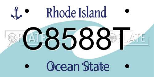 C8588T Rhode Island License Plate