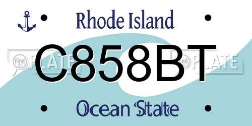 C858BT Rhode Island License Plate