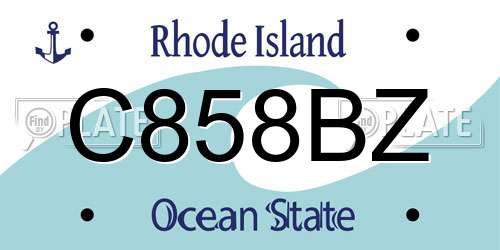 C858BZ Rhode Island License Plate