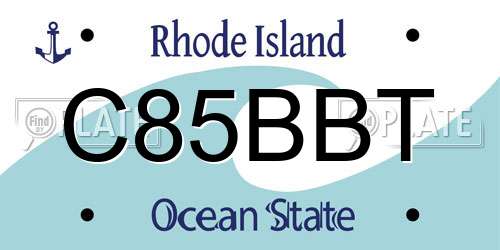 C85BBT Rhode Island License Plate