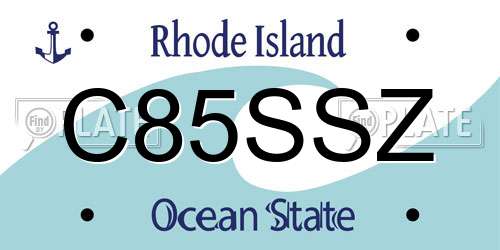 C85SSZ Rhode Island License Plate