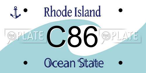 C86 Rhode Island License Plate