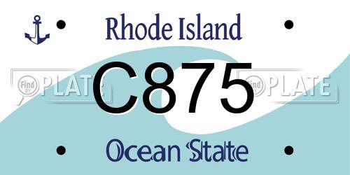 C875 Rhode Island License Plate