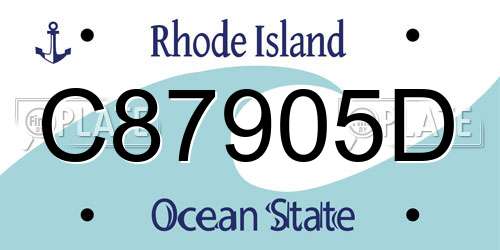 C87905D Rhode Island License Plate