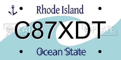 C87XDT Rhode Island License Plate
