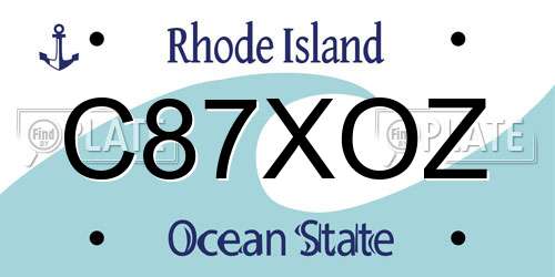 C87XOZ Rhode Island License Plate