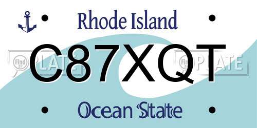 C87XQT Rhode Island License Plate