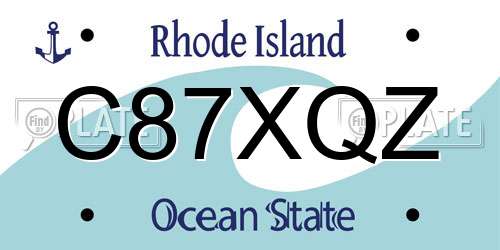 C87XQZ Rhode Island License Plate