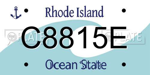 C8815E Rhode Island License Plate