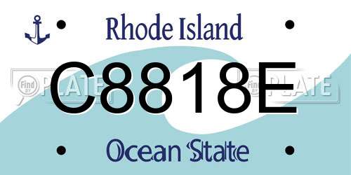 C8818E Rhode Island License Plate
