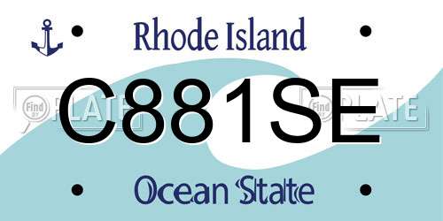 C881SE Rhode Island License Plate