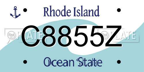 C8855Z Rhode Island License Plate