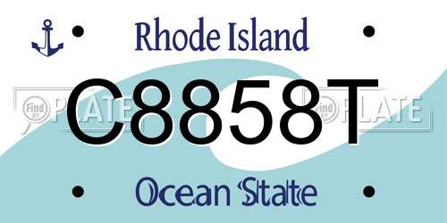 C8858T Rhode Island License Plate