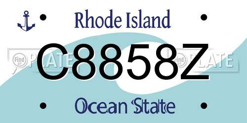 C8858Z Rhode Island License Plate