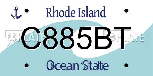 C885BT Rhode Island License Plate