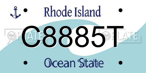 C8885T Rhode Island License Plate