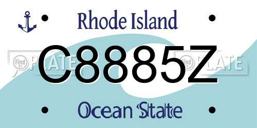 C8885Z Rhode Island License Plate