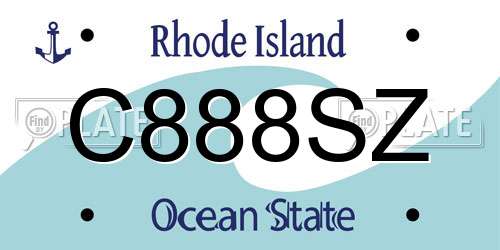 C888SZ Rhode Island License Plate
