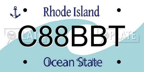 C88BBT Rhode Island License Plate