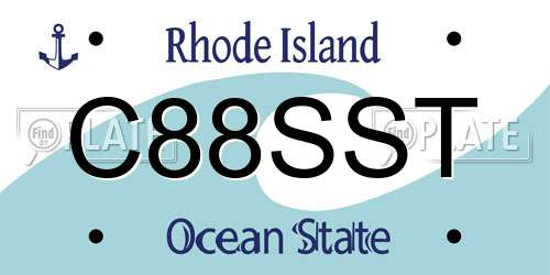 C88SST Rhode Island License Plate