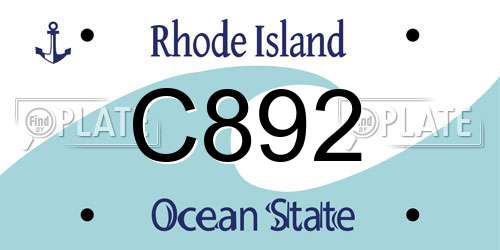 C892 Rhode Island License Plate