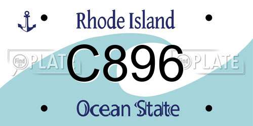 C896 Rhode Island License Plate