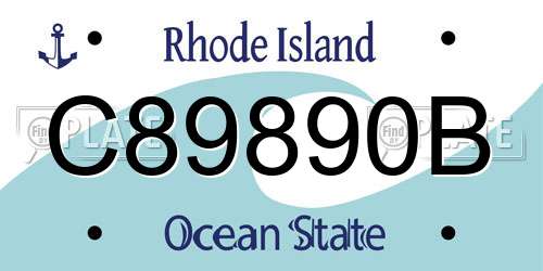 C89890B Rhode Island License Plate