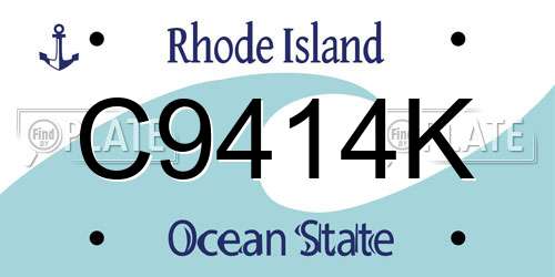 C9414K Rhode Island License Plate