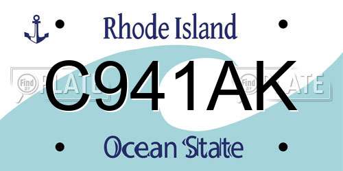 C941AK Rhode Island License Plate