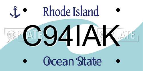 C94IAK Rhode Island License Plate