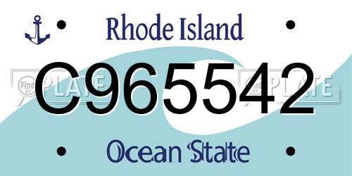 C965542 Rhode Island License Plate