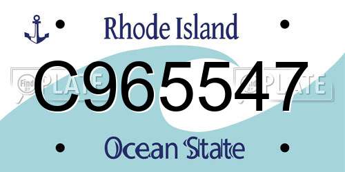 C965547 Rhode Island License Plate