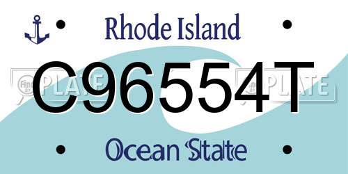 C96554T Rhode Island License Plate