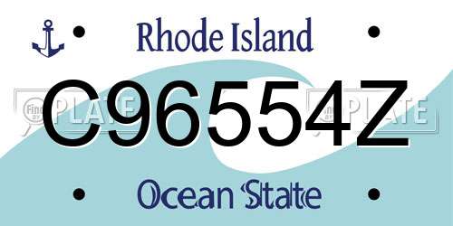 C96554Z Rhode Island License Plate