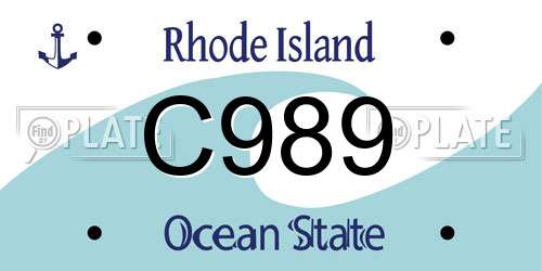 C989 Rhode Island License Plate