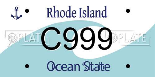 C999 Rhode Island License Plate