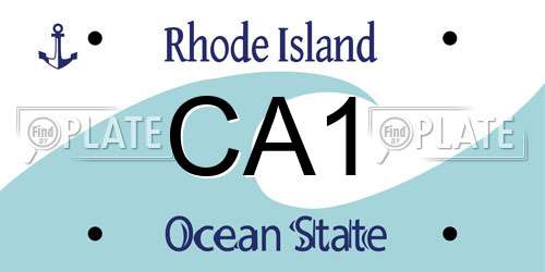 CA1 Rhode Island License Plate
