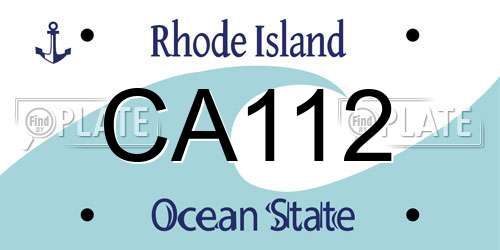 CA112 Rhode Island License Plate