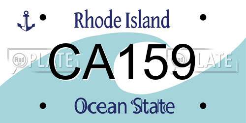 CA159 Rhode Island License Plate
