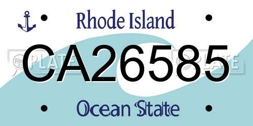 CA26585 Rhode Island License Plate