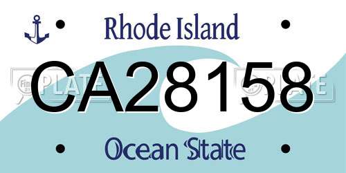 CA28158 Rhode Island License Plate