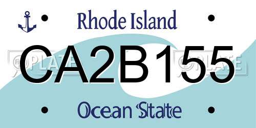CA2B155 Rhode Island License Plate