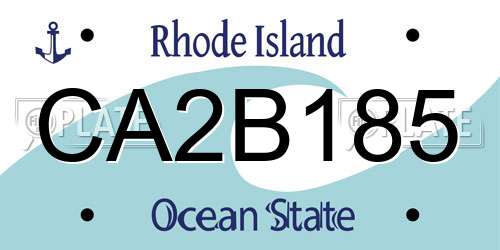 CA2B185 Rhode Island License Plate