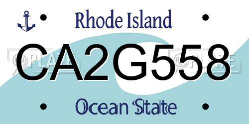 CA2G558 Rhode Island License Plate