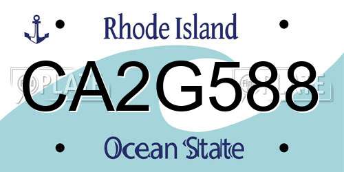 CA2G588 Rhode Island License Plate