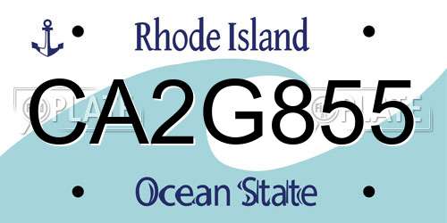 CA2G855 Rhode Island License Plate