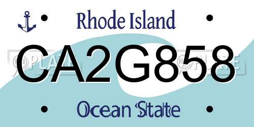 CA2G858 Rhode Island License Plate